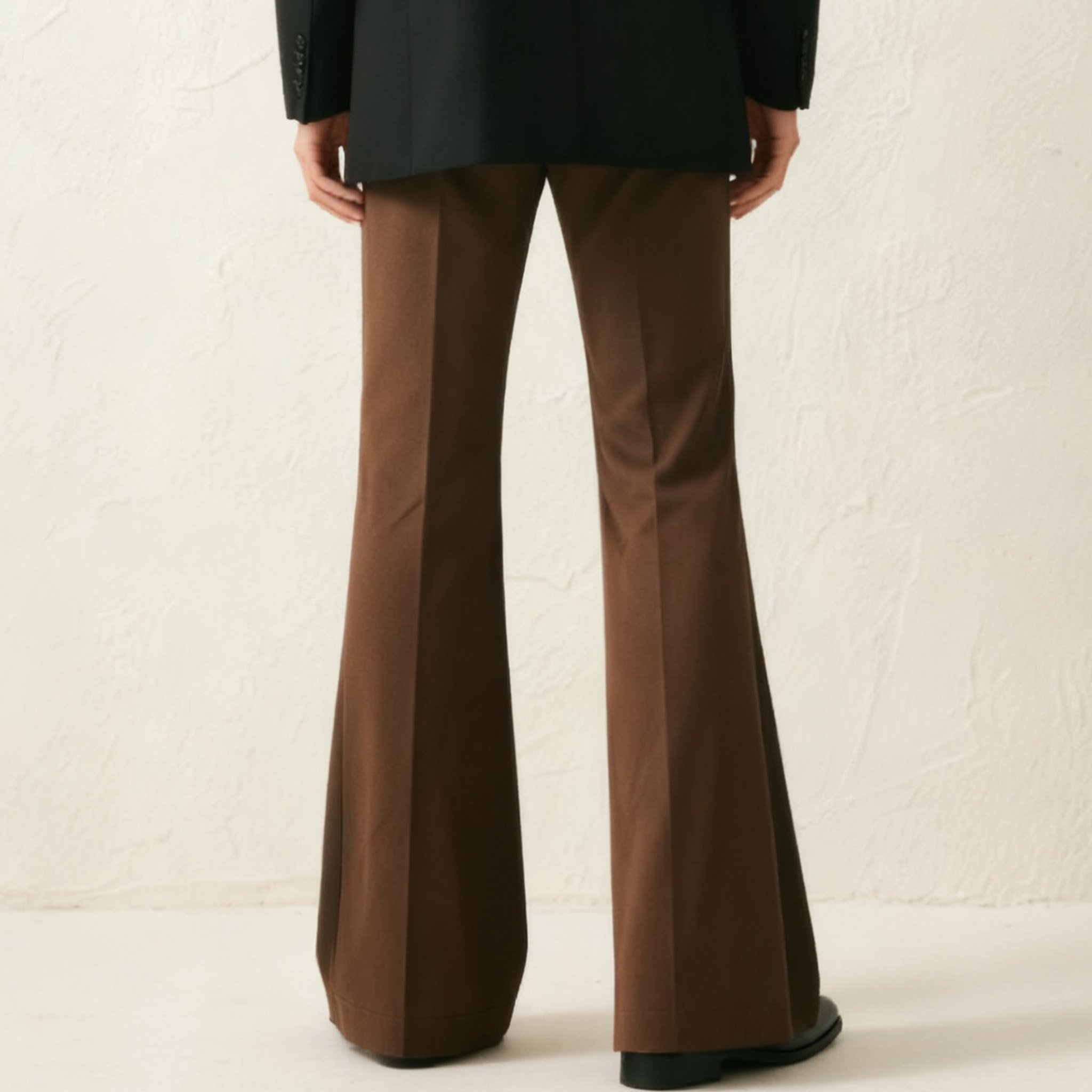 브라운 슬림핏 정장 바지