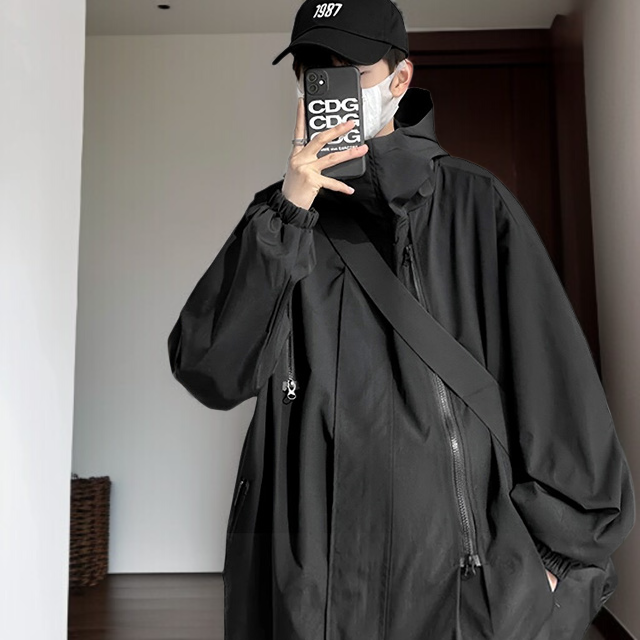 メンズウェア >> メンズトレンチコート用アメリカンスタイルの機能的なソフトシェルフリースジャケット防水防風アウトドアジャケット登山服