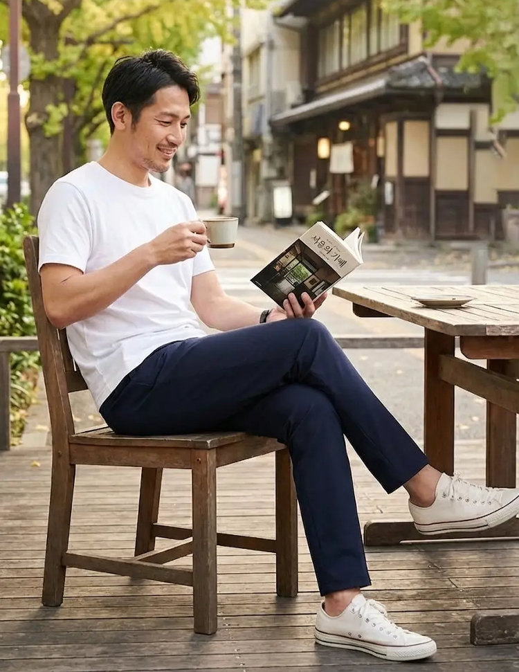 남성용 아이스 실크 사방 스트레치 구김 방지 슬랙스