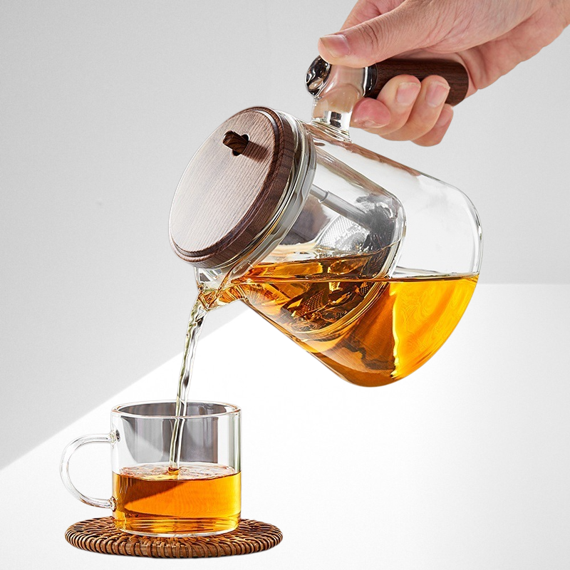 Juego de tetera de vidrio de borosilicato alto 