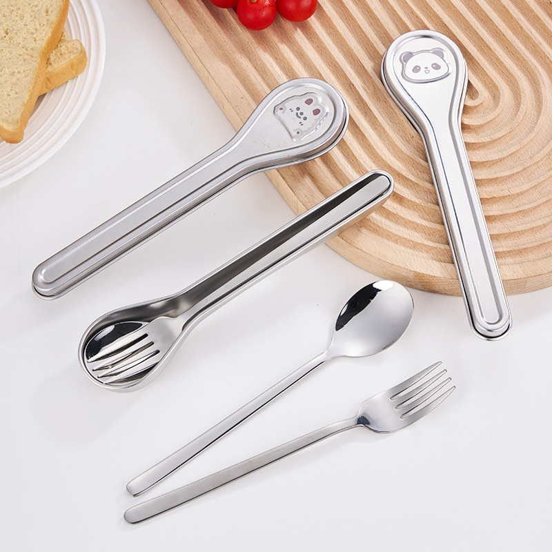 304不鏽鋼便攜餐具三件套（勺叉筷）