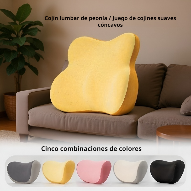 Cojín lumbar ergonómico para coche, soporte de espalda y cuello, almohada para reposacabezas