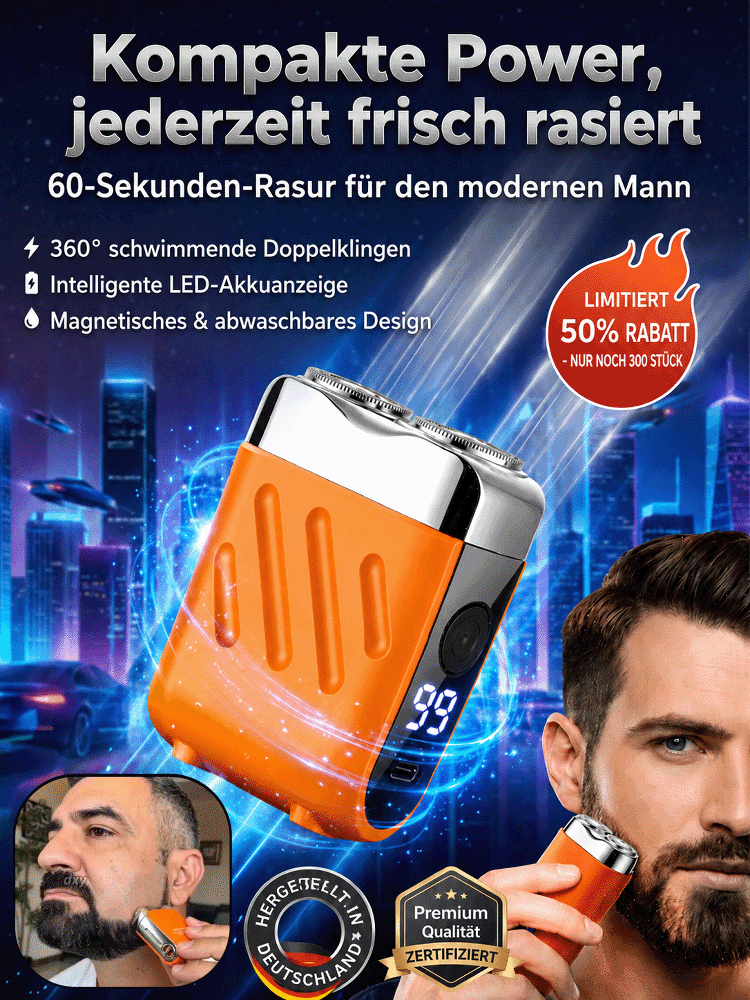 Neue Generation Doppelkopf-Taschenelektrorasierer