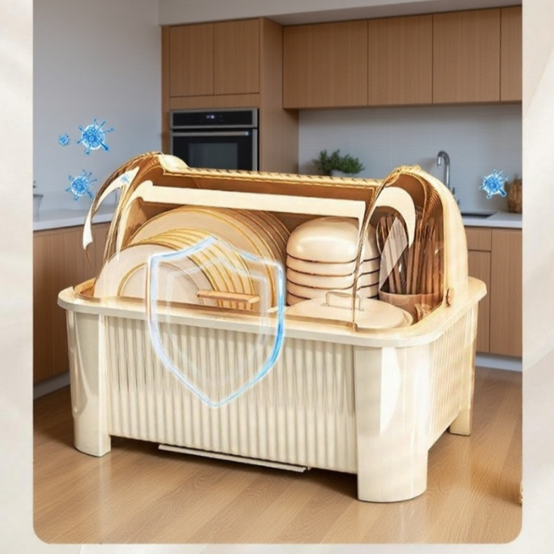  Čtyřúrovňový stojan na misky a příbory do kuchyně