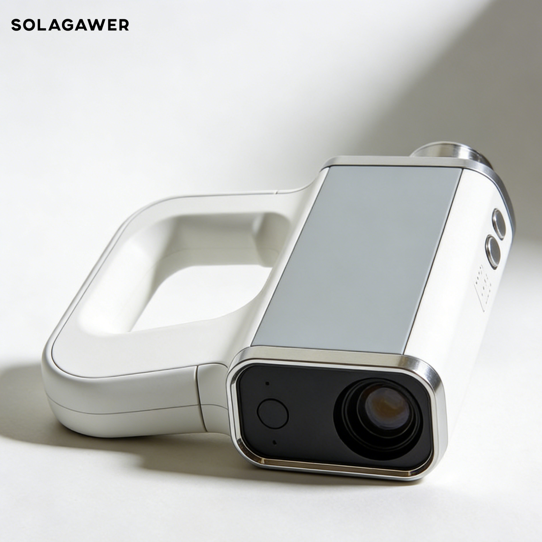 Laser rangefinder with digital display in outdoor setting