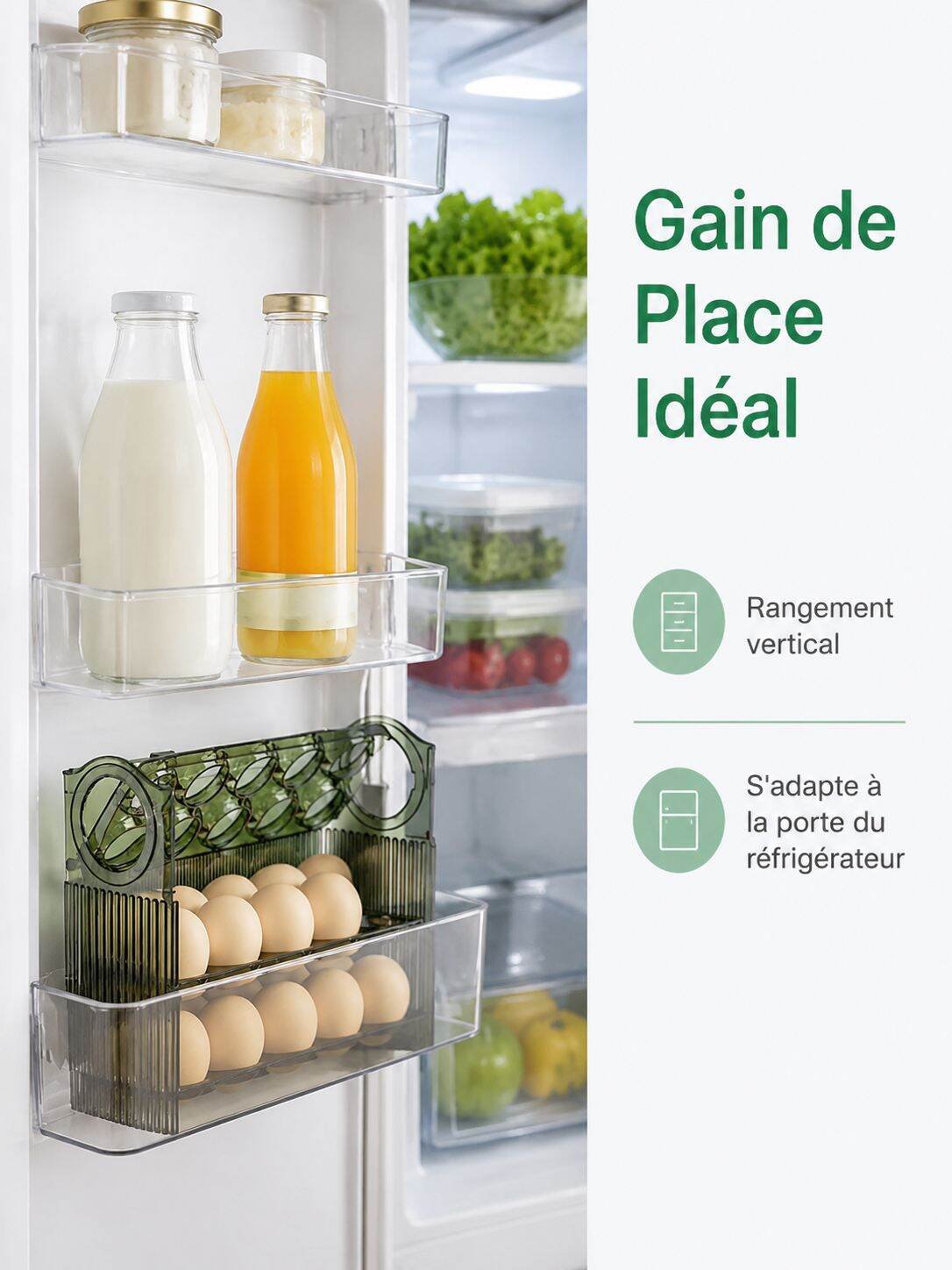 Range-œufs pour porte latérale de réfrigérateur