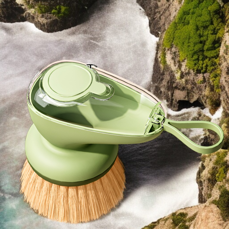 가정용 손상없는 냄비 청소 냄비 브러쉬 자동 수액 압출 수액 세척 냄비 브러쉬 게으름뱅이 주방 필수 자동 수액 브러쉬