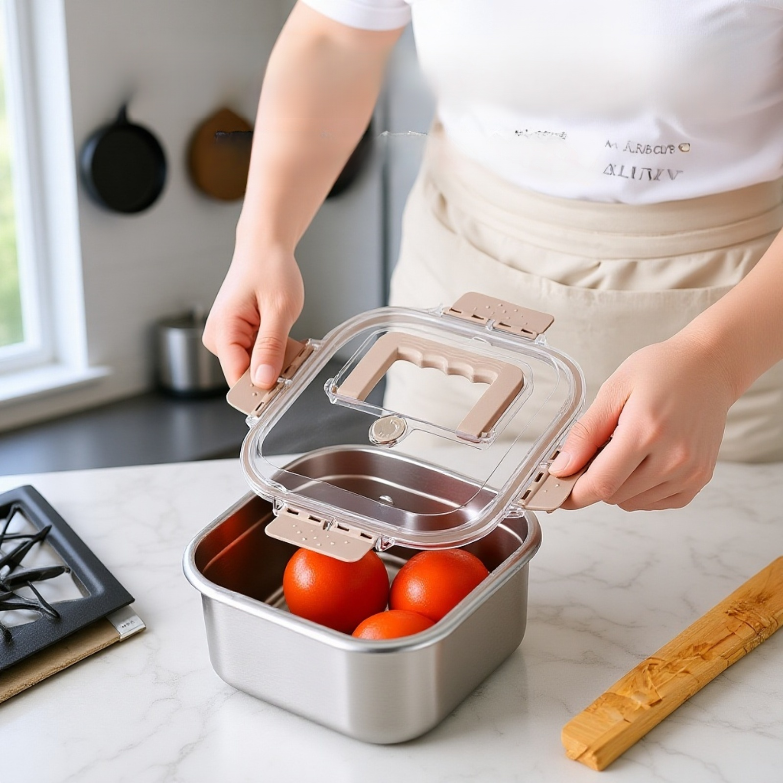 ステンレス製角型フライ鍋 天ぷら鍋 ラーメン鍋