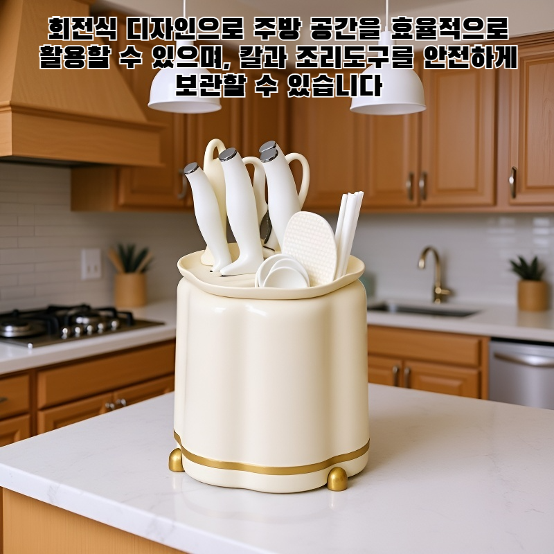 회전식 칼꽂이 주방 수납 선반