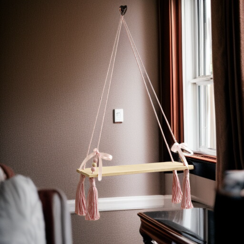 حامل نباتات جداري مزين بالخرز والخيوط اليدوية، ديكور منزلي بسيط