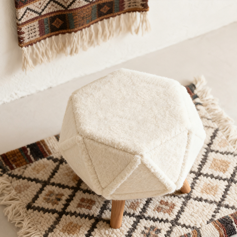 플러시 원형 스툴 세트 (2개)