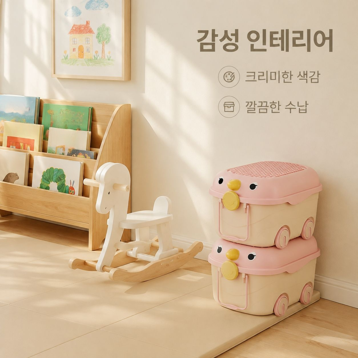 대용량 플라스틱 장난감 수납함 가정용 정리함