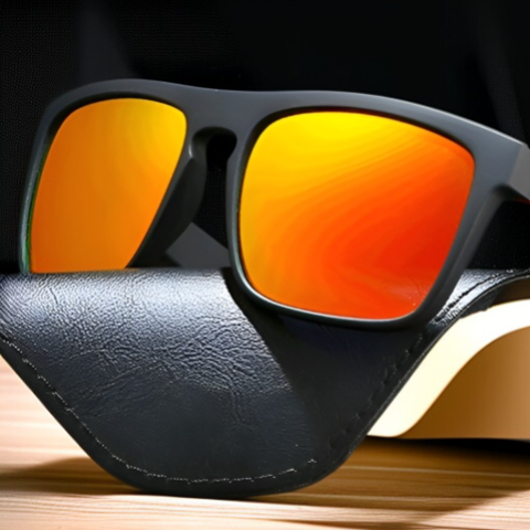 Herren-Polarisationsbrille mit elastischem PC-Rahmen und irisierender Folie