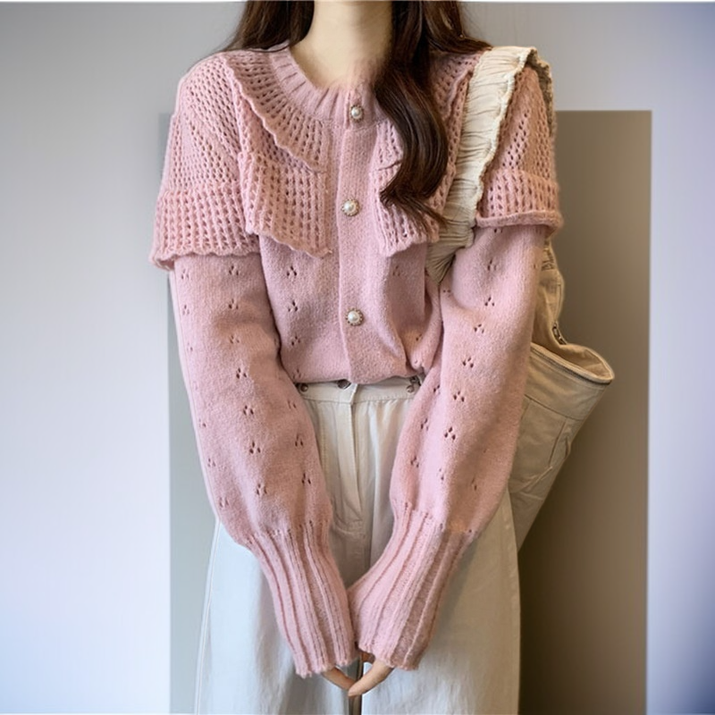 سترة صوفية ناعمة نسائية على الطراز الكوري