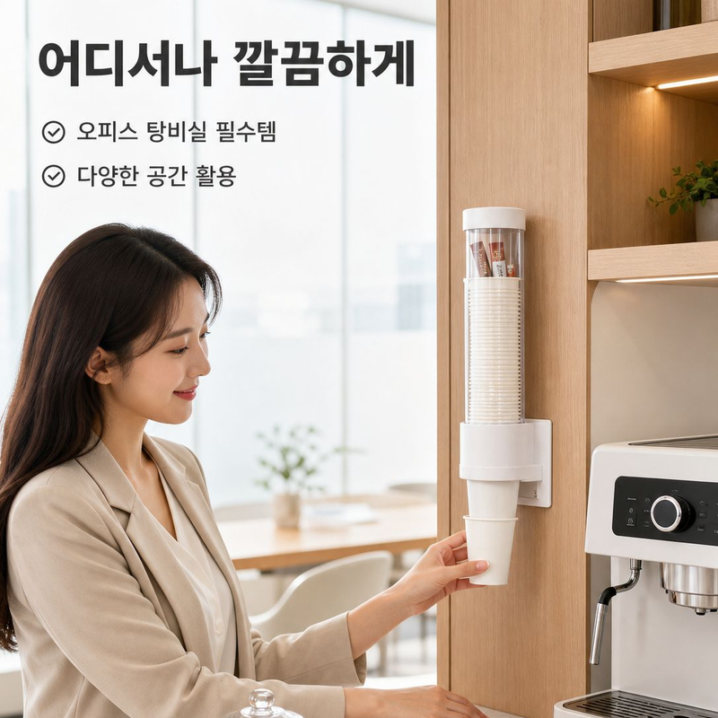 벽걸이형 디스펜서 컵 보관 선반