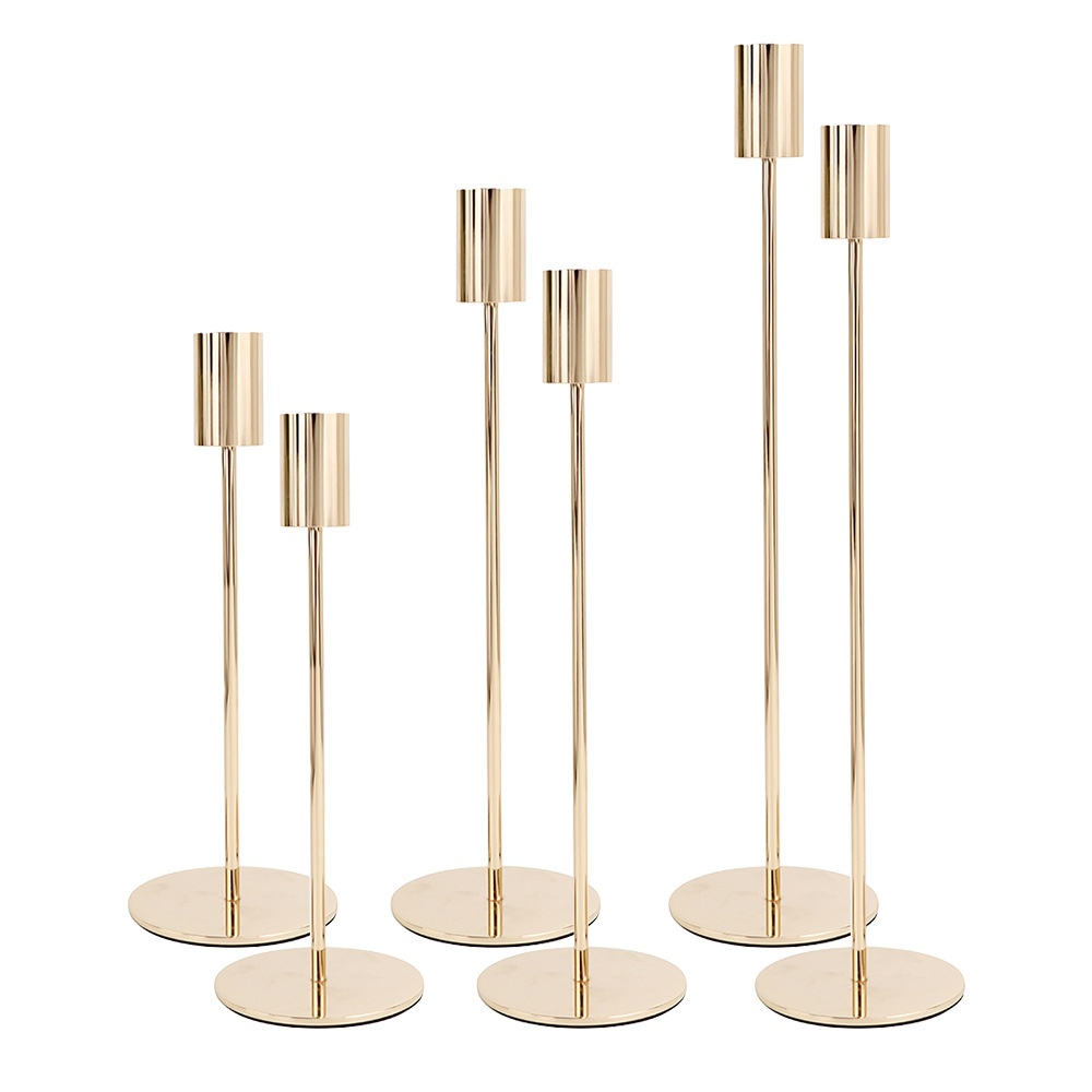 European Style Gold Metal Candle Holder