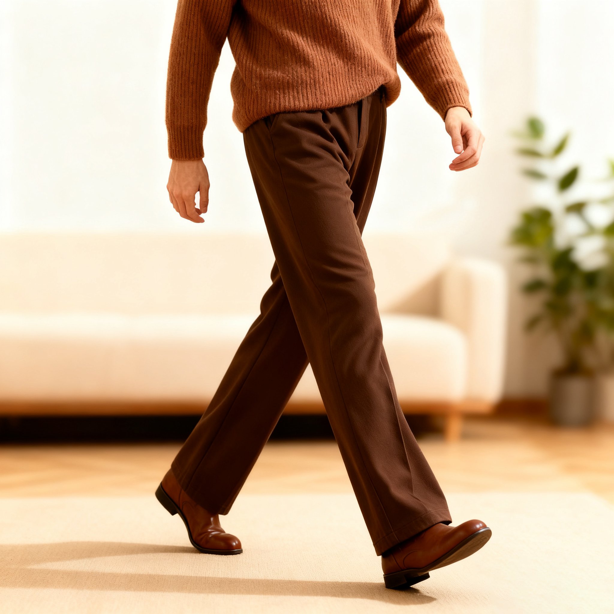 남성 캐주얼 슬랙스 소재 확대 이미지