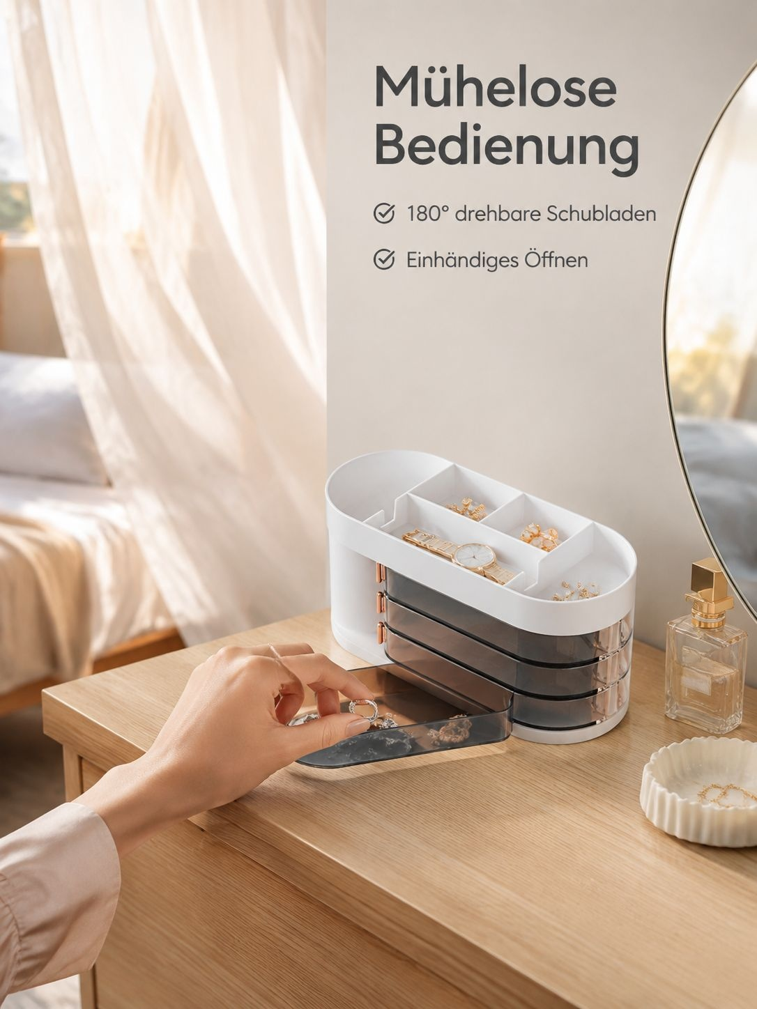 Multifunktionaler drehbarer Kosmetik-Organizer für den Schreibtisch