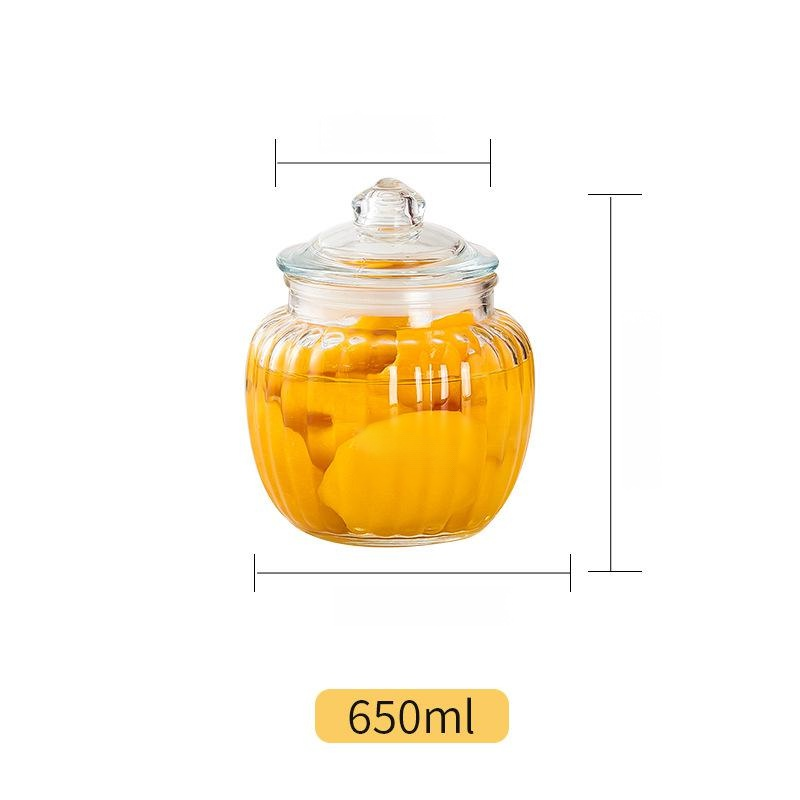 Large-capacity thickened glass airtight jar