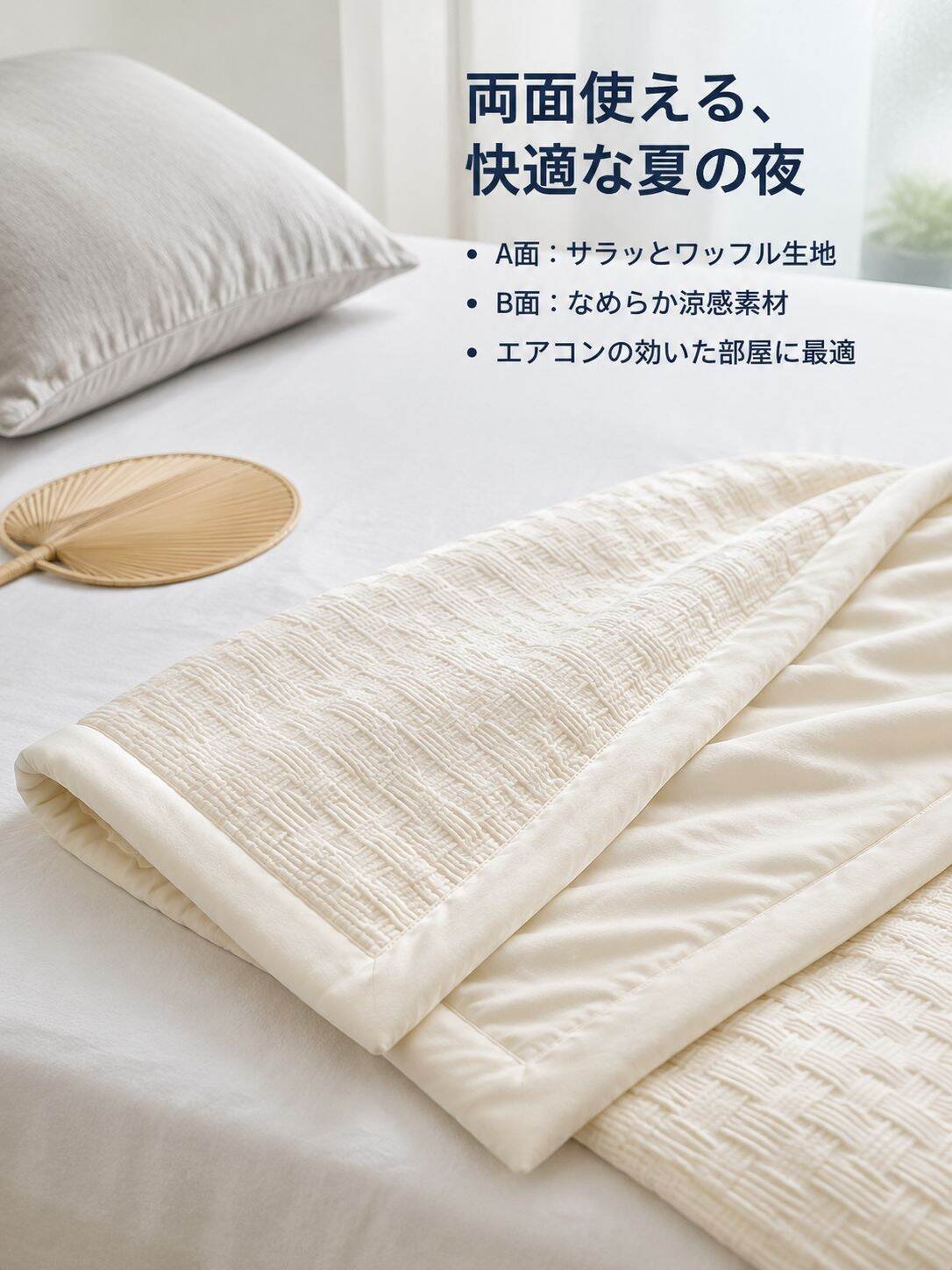 夏用ひんやり通気性コットン掛け布団