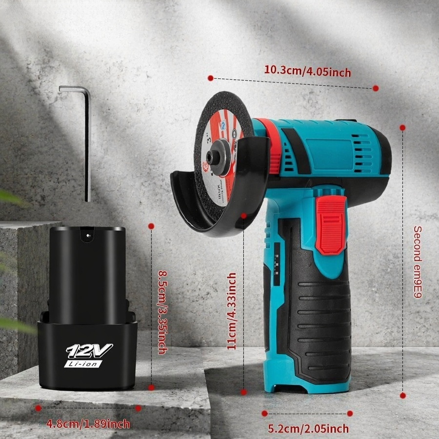 Lightweight battery-powered angle grinder