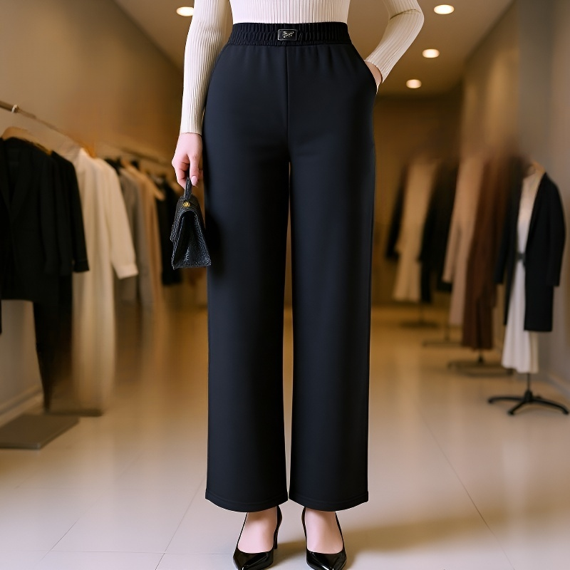 여성 캐주얼 패션 기모 도톰 와이드 팬츠 쉬넬 캐주얼 팬츠 추동 기모 와이드 팬츠 코듀로이 캐주얼 팬츠