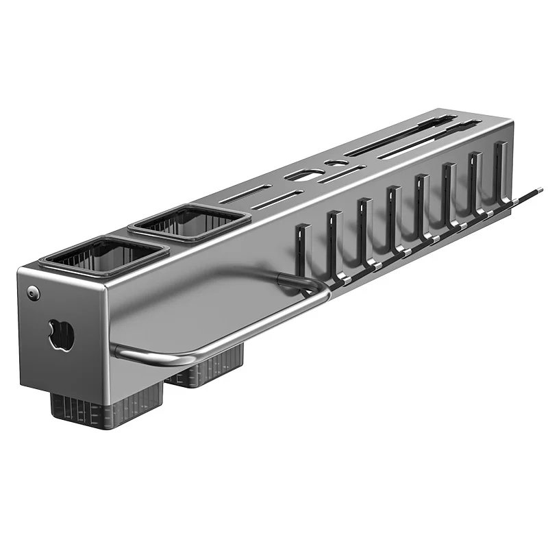 Wall-Mounted No-Drill Knife and Utensil Rack