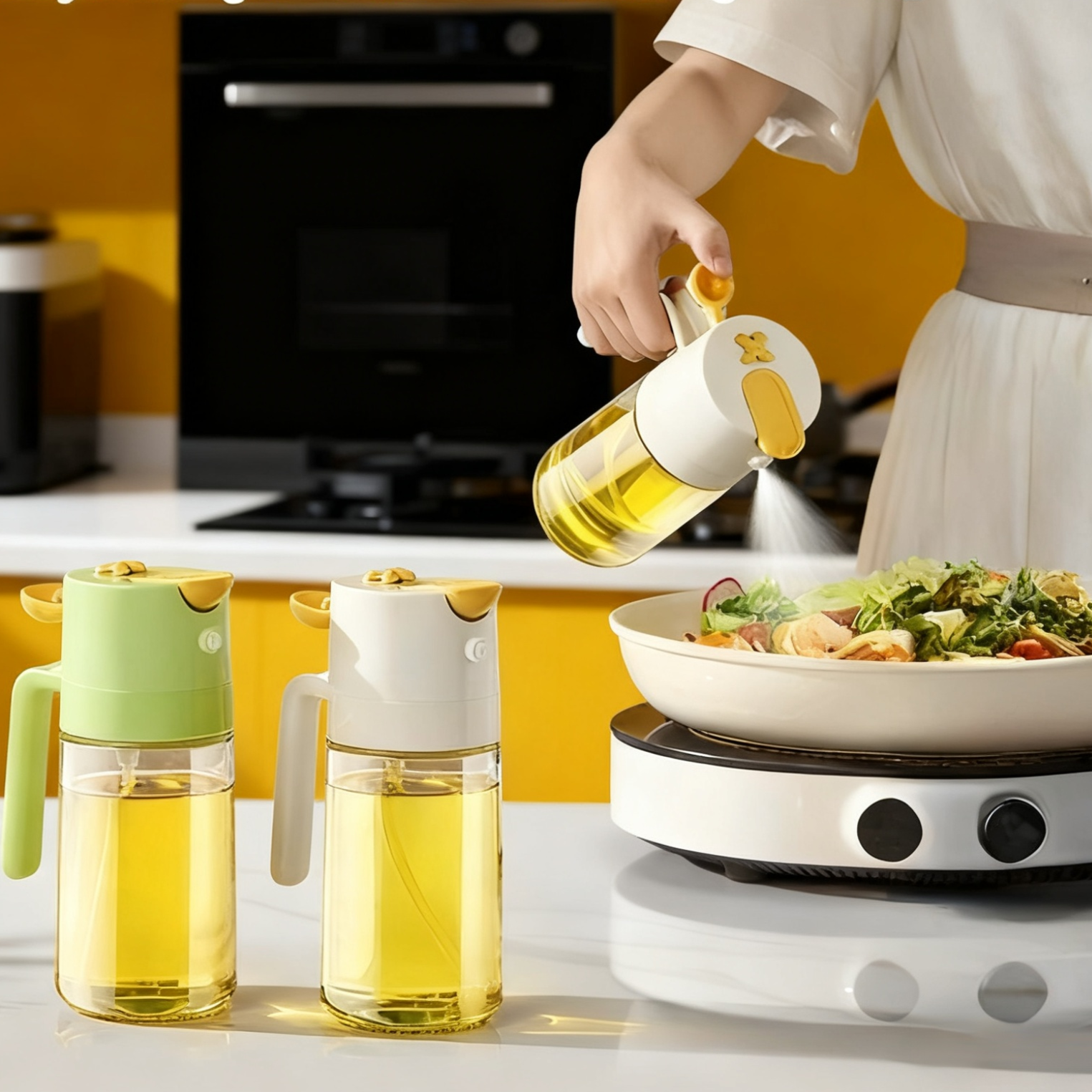  Non-drip Glass Oil Dispenser for Home – Spray and Pour Function