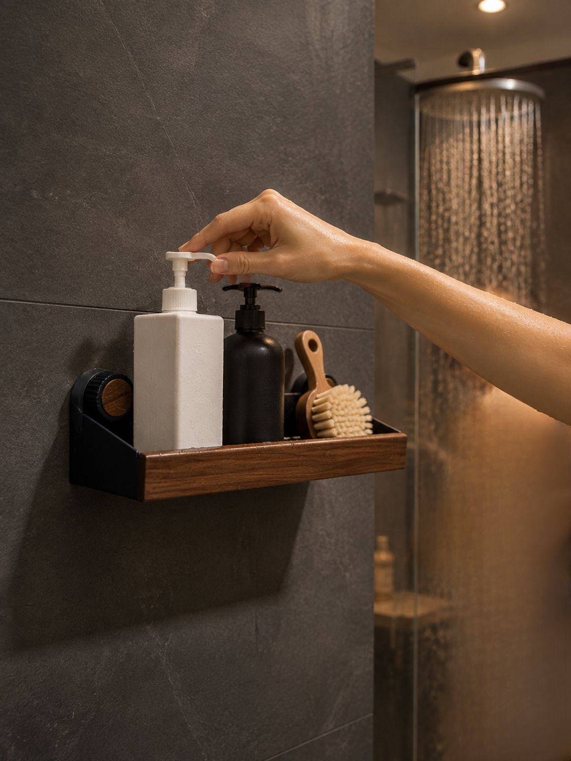 Regal zur Organisation im Badezimmer ohne Werkzeug