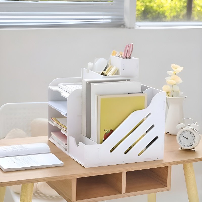 ชั้นวางเอกสารแบบตั้งตรงสำหรับสำนักงาน กล่องเก็บของอเนกประสงค์