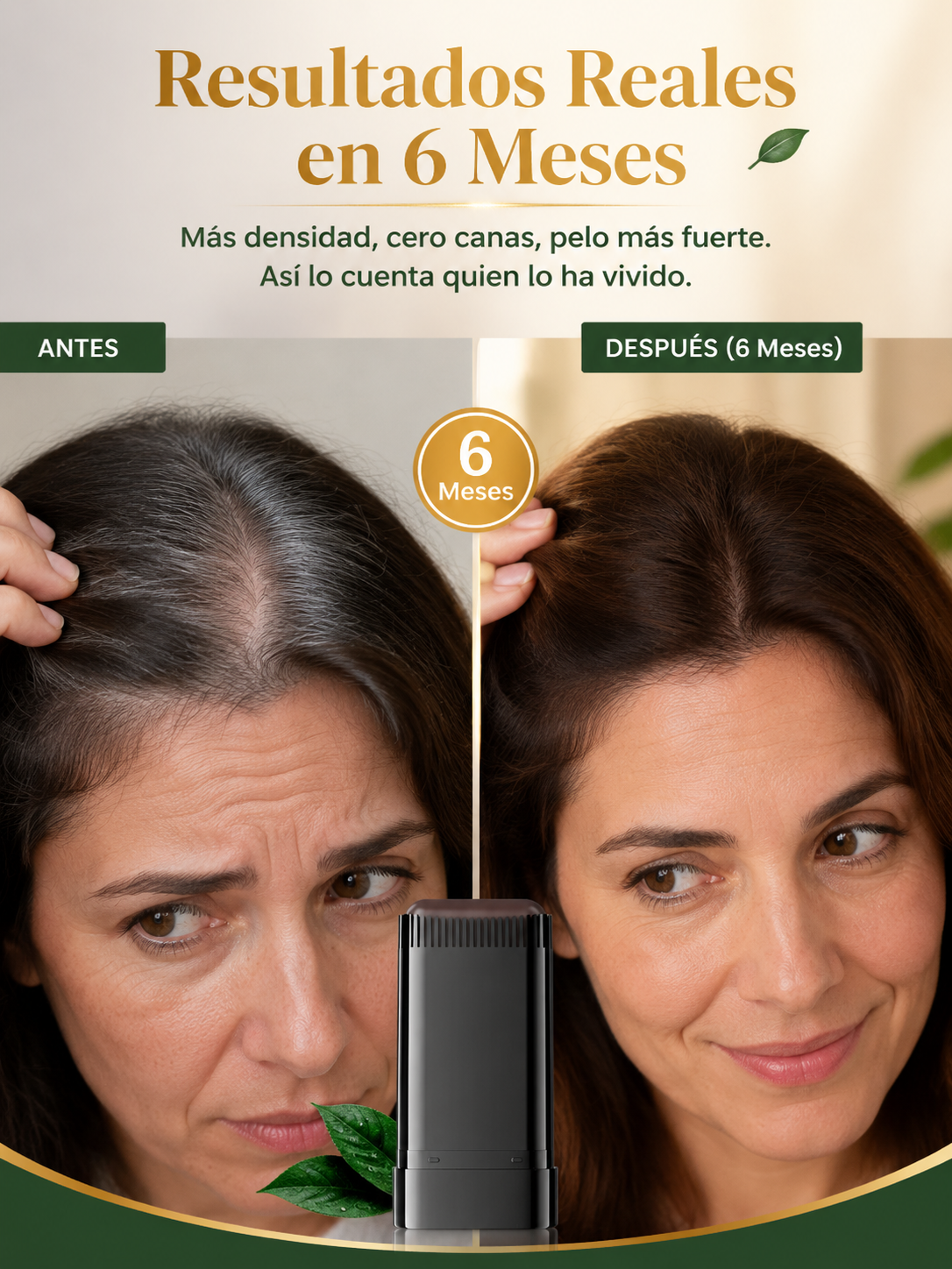 Cubre canas en 3s y frena la caída. Stick 100% vegetal resistente al agua. ¡Hoy 2x1!