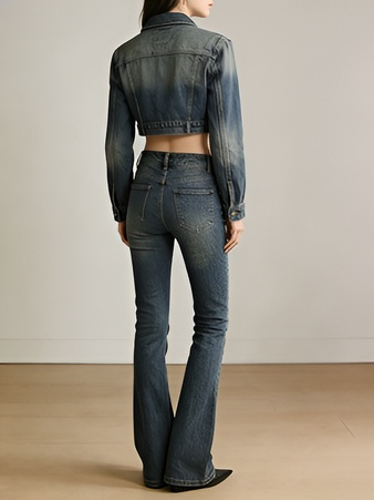 Hochtaillierte Jeans für Damen im Retro-Stil
