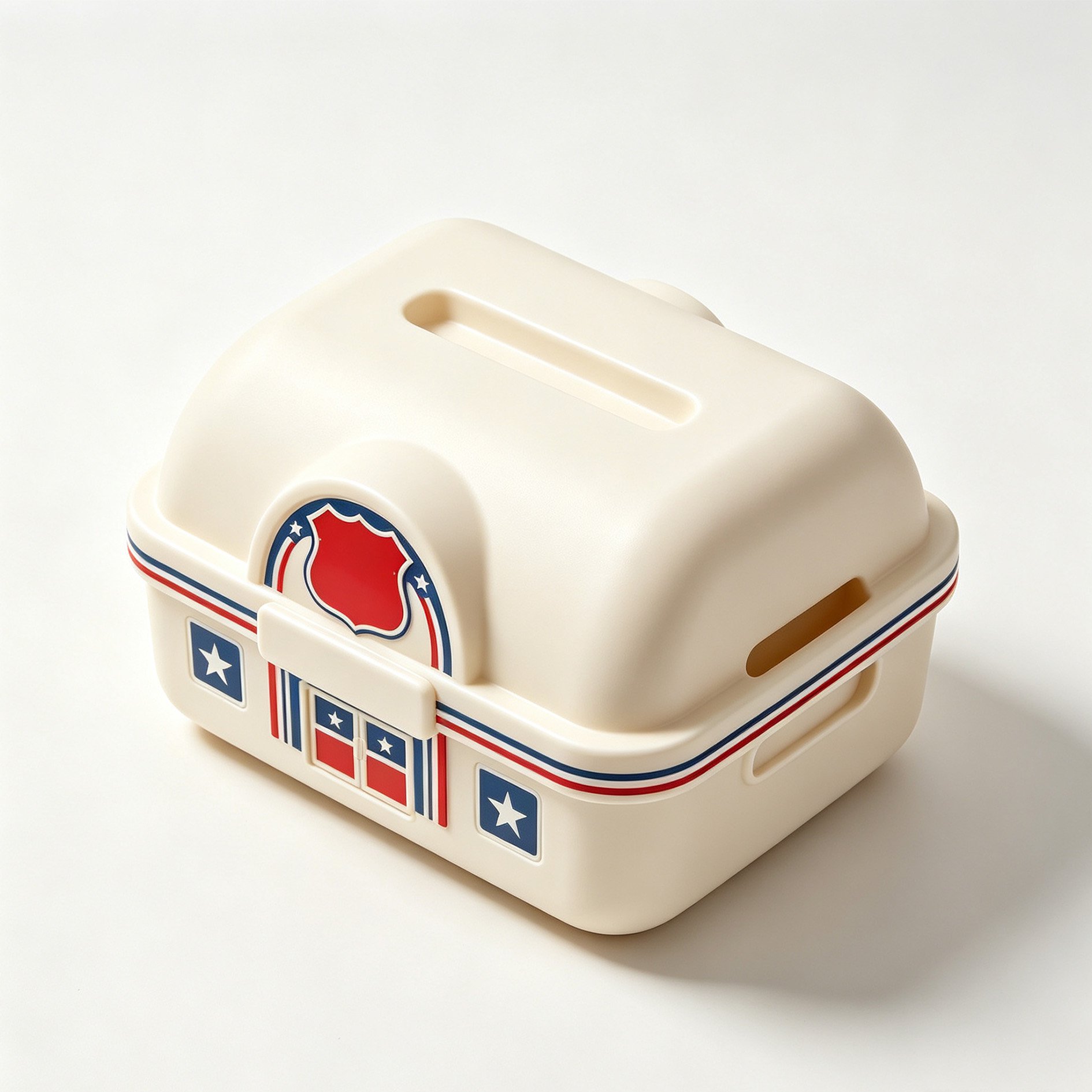 Retro storage box with stars and stripes pattern