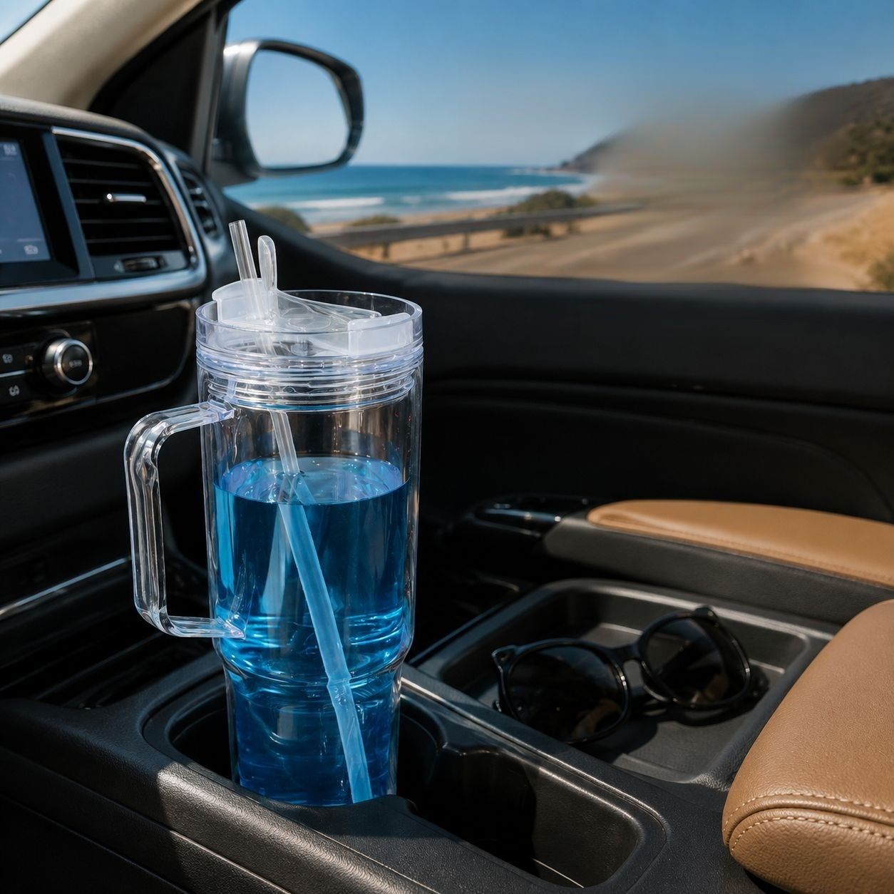 Double-Layer Plastic Cup with Lid