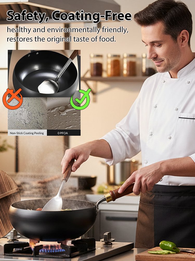 [Uncoated healthy pot] Traditional Forged Big-Belly Pot