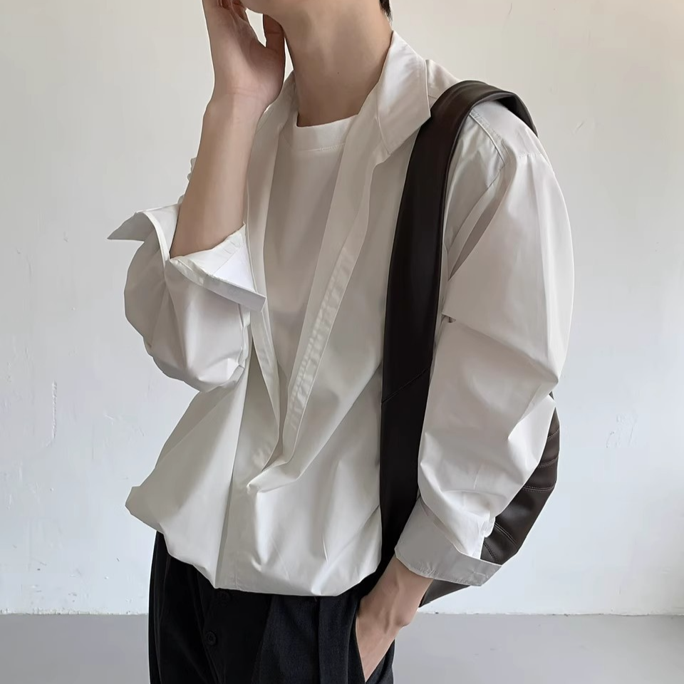 高品質なレイヤード風シャツ