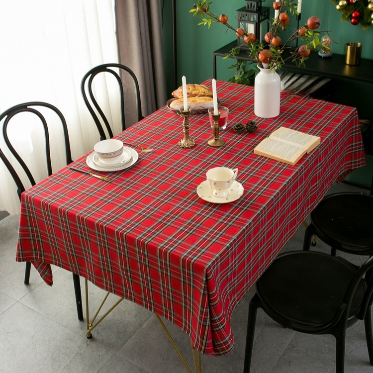 Red Plaid Tablecloth Fabric