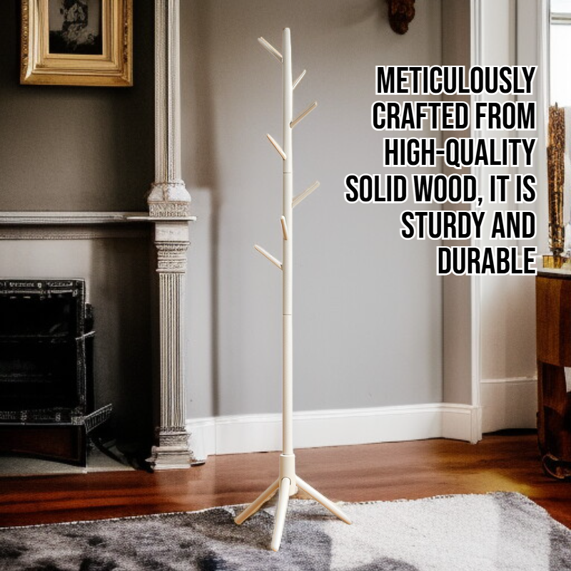 Simple Solid Wood Clothes Rack for Home