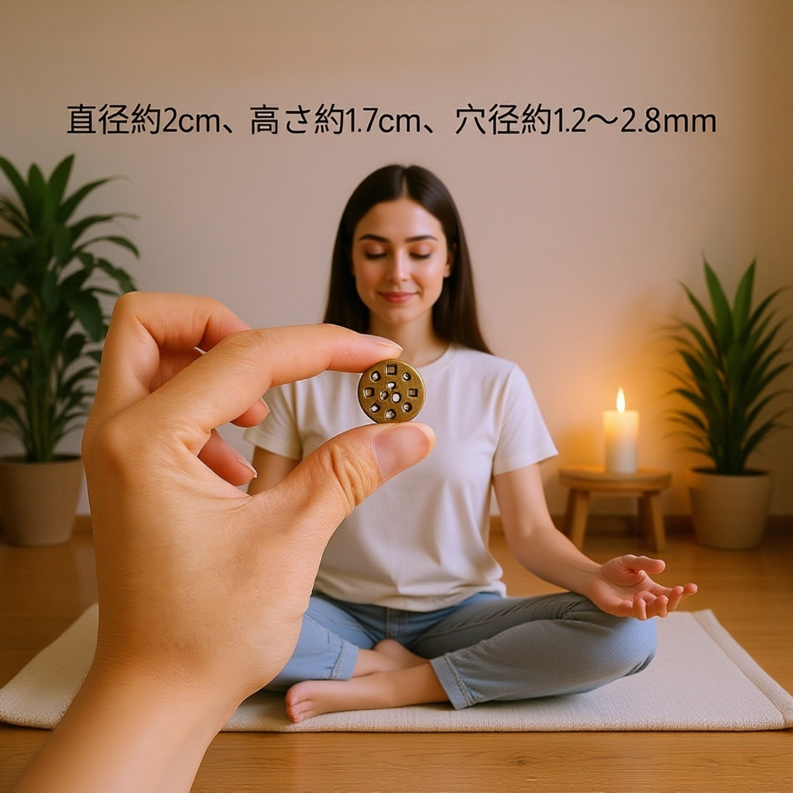 スクエア型セラミック線香炉・和風ミニマリスト粗陶香皿・香立て台座