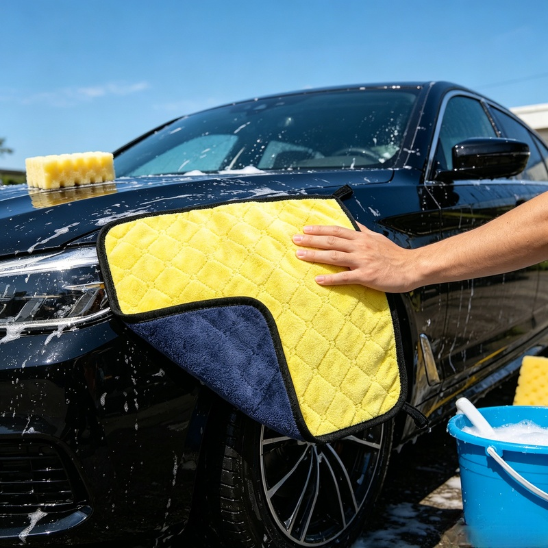 Thickened Dual-Color Double-Sided Coral Fleece Absorbent Car Wash Towel