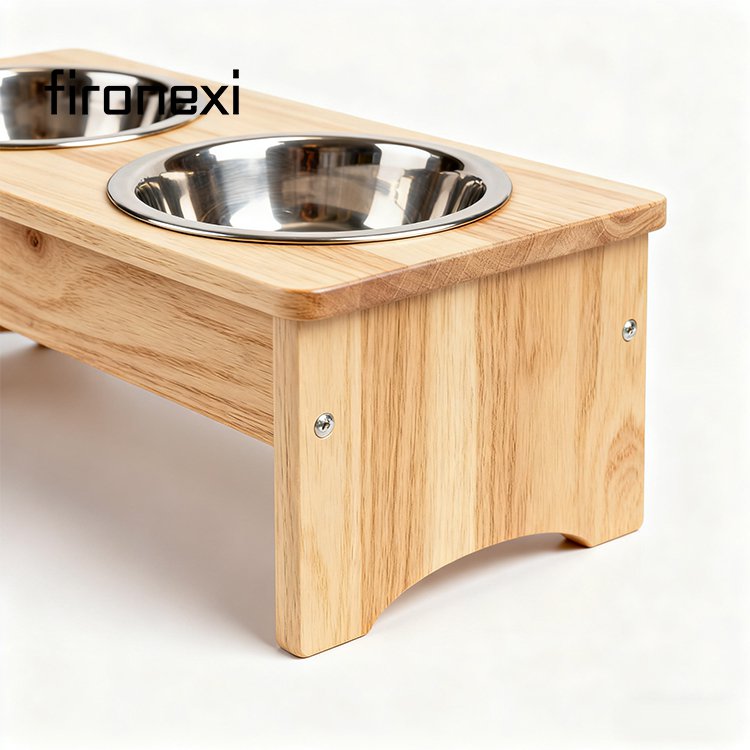 ชั้นวางชามสัตว์เลี้ยงไม้ เหมาะสำหรับสัตว์เลี้ยงทุกชนิด