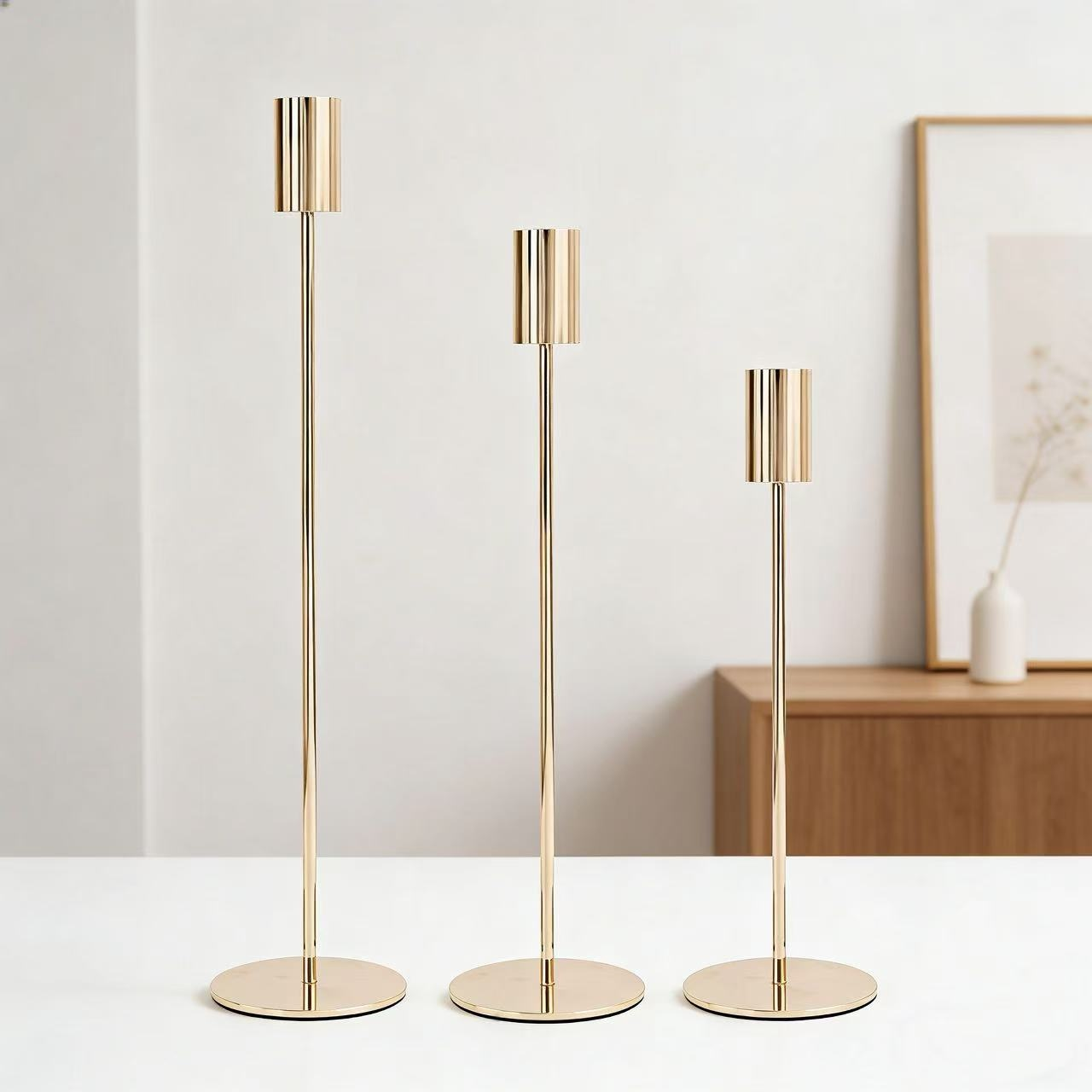 European Style Gold Metal Candle Holder