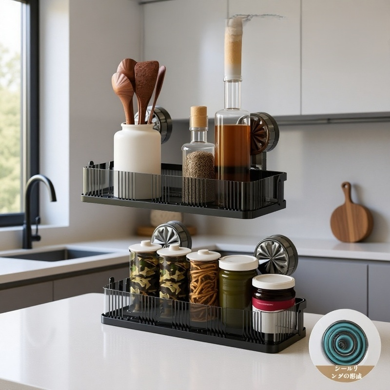 Estante de baño con ventosa, montaje en pared, sin necesidad de perforar