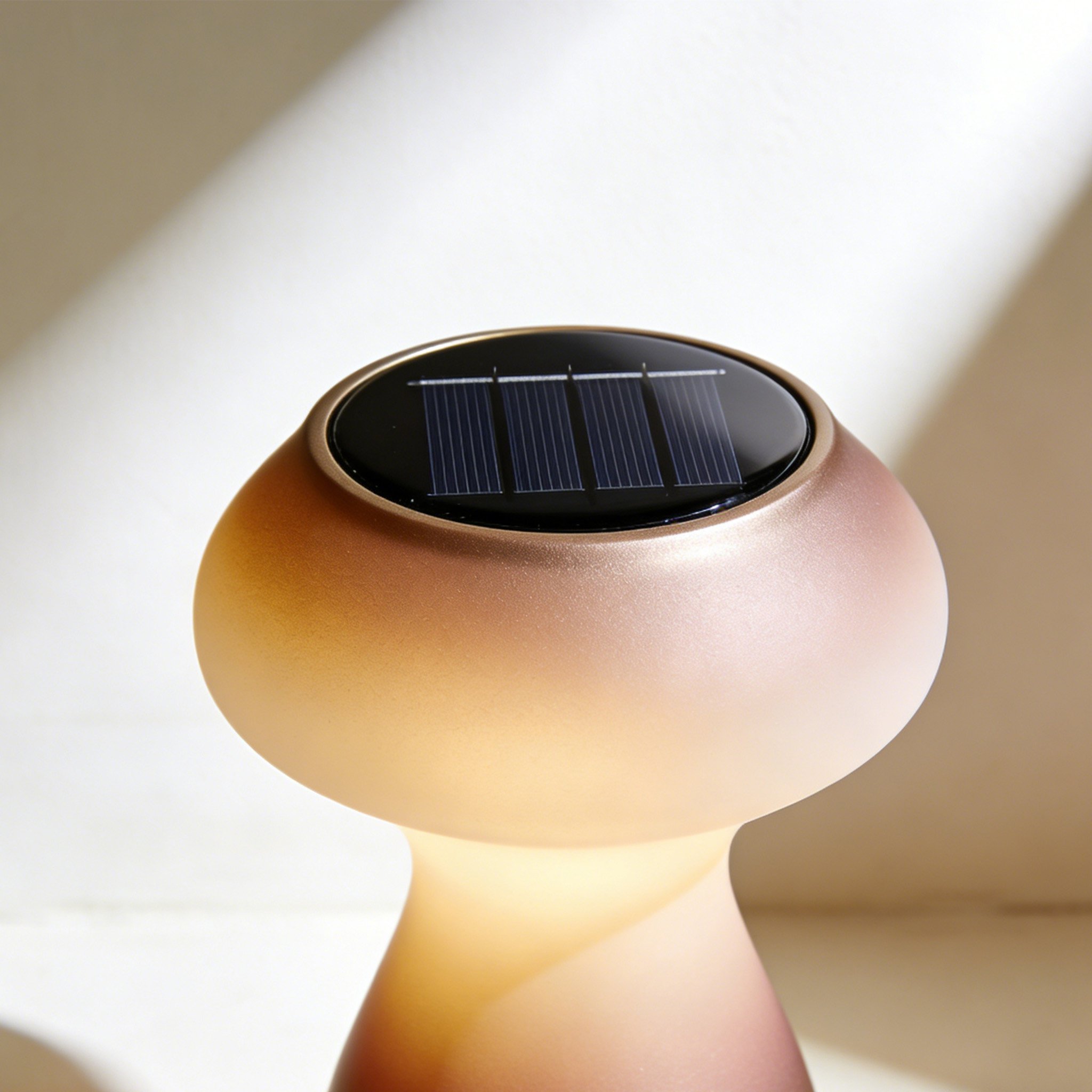 Detalle de lámpara solar LED resistente al agua