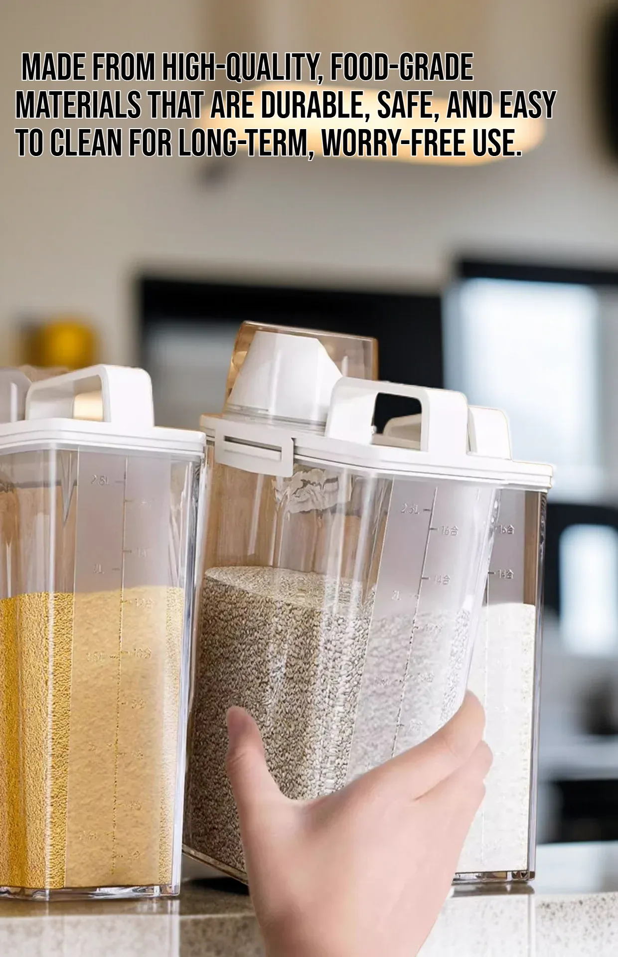 Airtight rice container for home kitchen