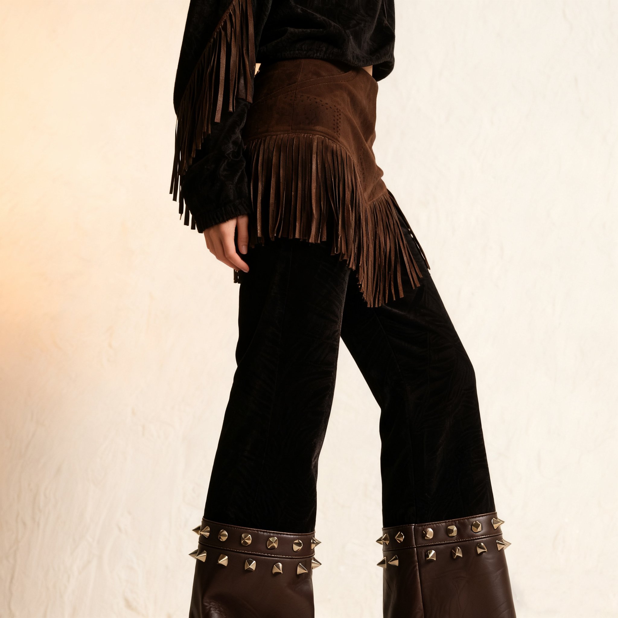 리벳 포인트 플레어 팬츠 전면 이미지