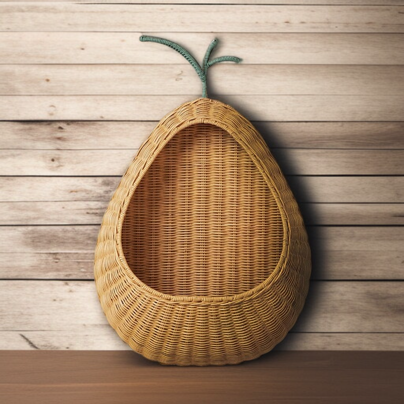 Nordic style rattan wall-mounted key storage basket home B&B decoration toy sundries storage basket 