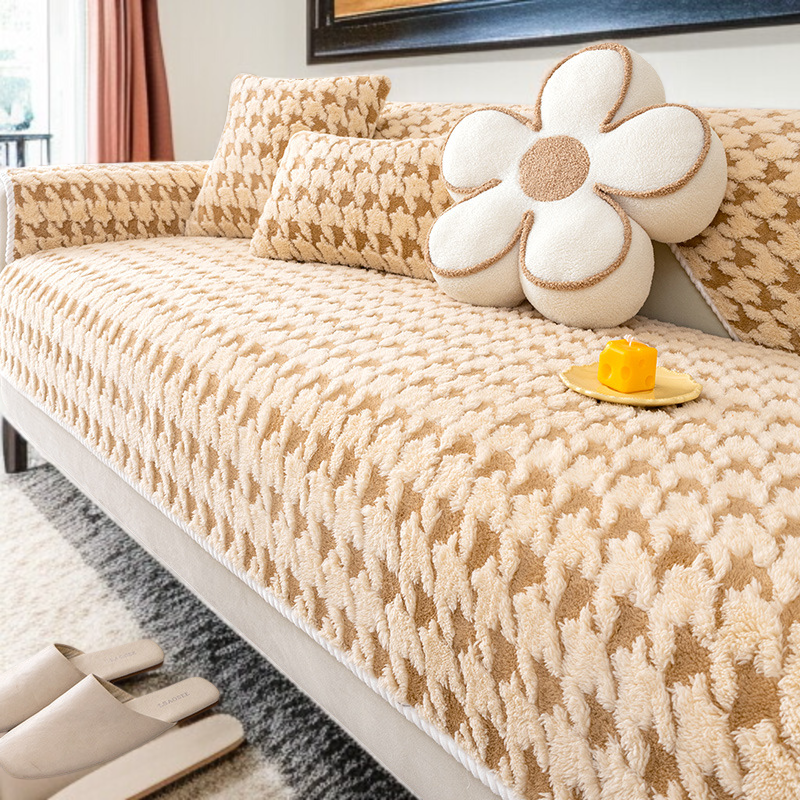 소파 패드 미끄럼 방지 램스울 도톰 보풀 겨울 치조 체크 소파 커버 커버 커버 패드