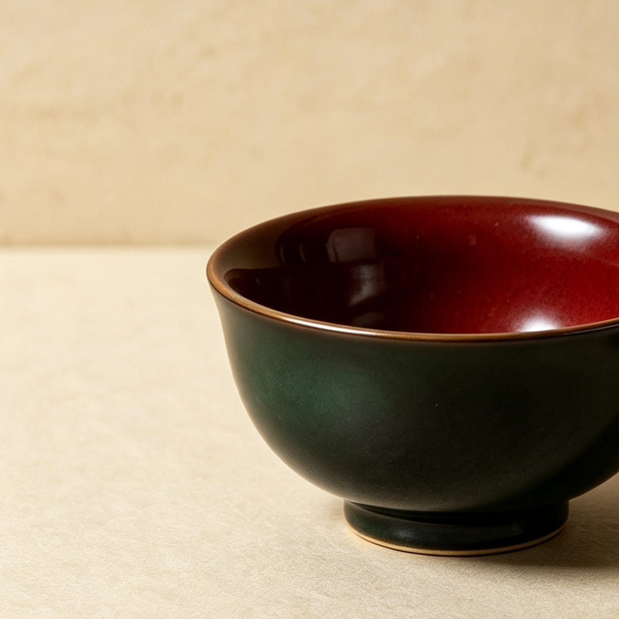 Two-tone ceramic teacups (5 pieces)