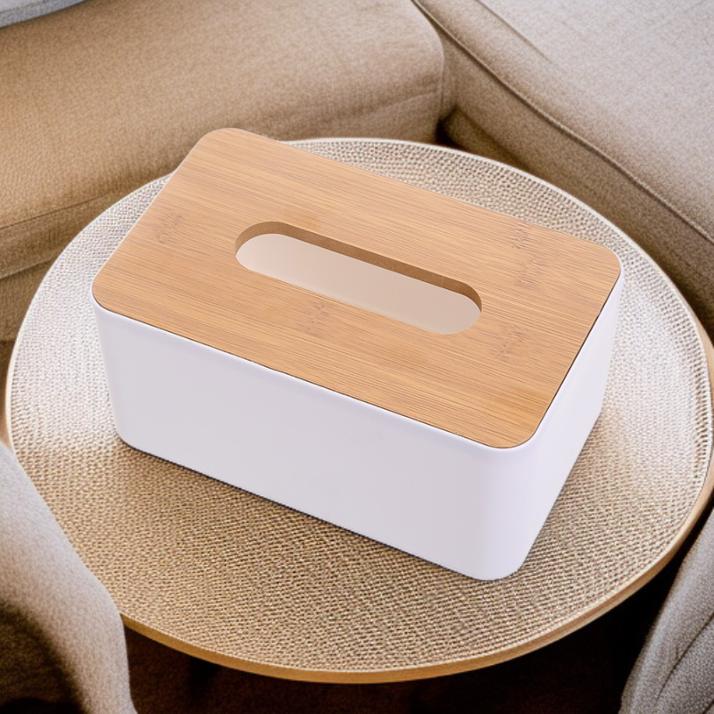 Simple wooden tissue box